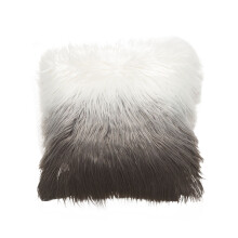 Luxury Faux Fur Pillow, Super Soft Decorative Throw For Couch Sofa Bed, Gradient Grey Plush Cover, Easy Maintenance, 45x45Cm, Exotic Animal Inspired