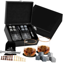 Premium Whiskeys Drinking Set Including Chilling Stone-Black