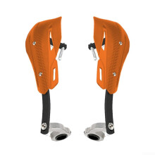 Motorcycle Hand Guards with AntiFall Windshield Design for OffRoad Dirt Bikes, Universal Orange