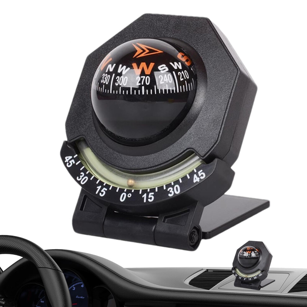Car Compass Dashboard Foldable 180 Degree Adjustable Car Compass, Pitch Measurement, Vehicle Navigation 9105992210206