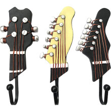 Dekorativ bronze guitar køleskabsmagnet guitar, guitarformet harpiksmagnet til kreativ boligindretning, sæt med 3