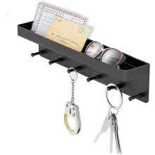 Suporte de chaves elegante com gancho para parede, organizador de chaves decorativo em aço inoxidável com fácil instalação, organizador de