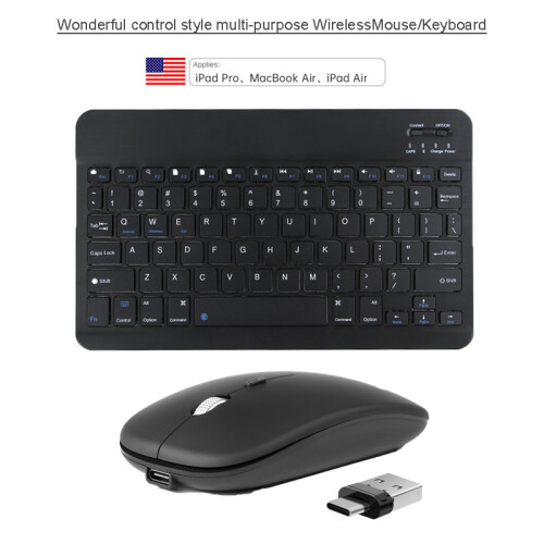 (Matte black) Macbook/iphone/iPad wireless mouse/10in keyboard