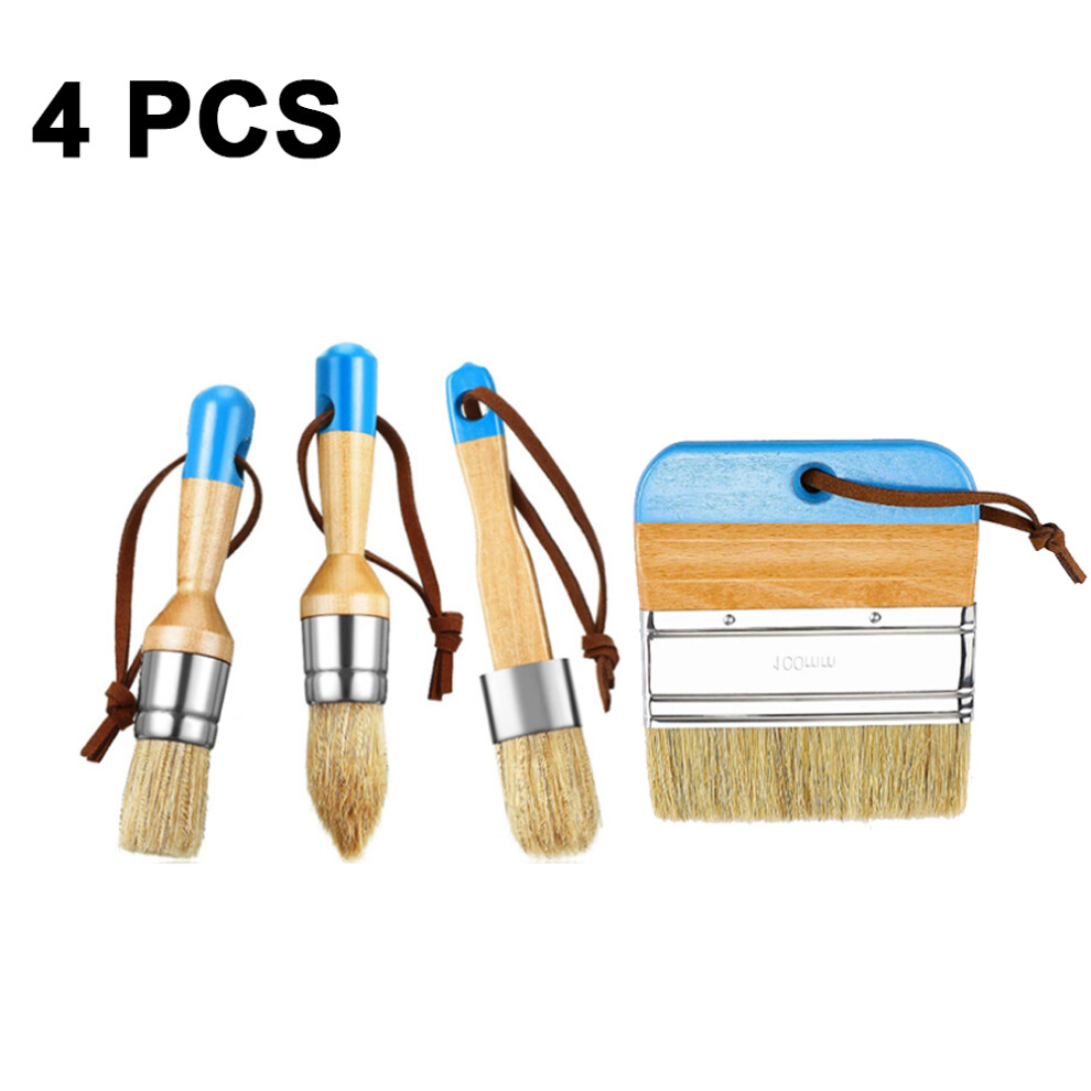 Professional Chalk And Wax Paint Brush, Natural Bristles For Effortless Furniture Restoration, Durable Material Ensures Longevity, Ideal For Hard-To-R 9198585992337