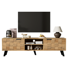 Modern 2-Door TV Cabinet with 2 Open Shelves 160.535.545cm