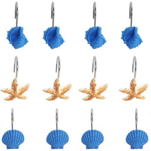 Decorazioni a tema spiaggia, ganci per doccia in stile mediterraneo, dipinti a mano, facili da installare per un bagno a tema oceano.
