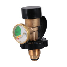Tank Adapter with Gauge Gas Bottle Connector for Grill Heating Fryer Safe for Outdoor Activities