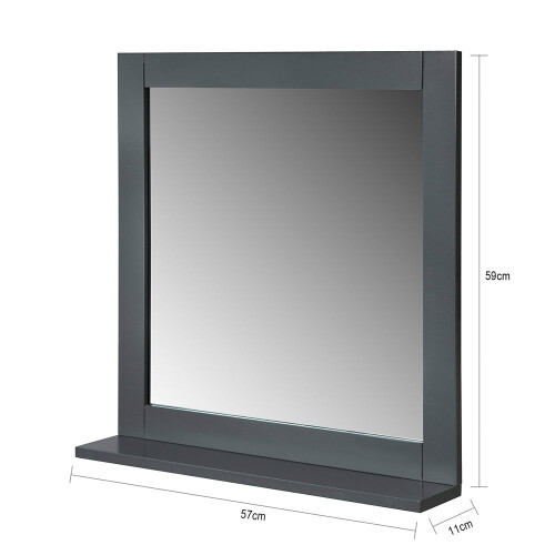 SoBuy Grey Wall Mounted Bathroom Mirror with Shelf 2