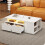 White High-Gloss LED Coffee Table with 2 Drawers & Storage 2