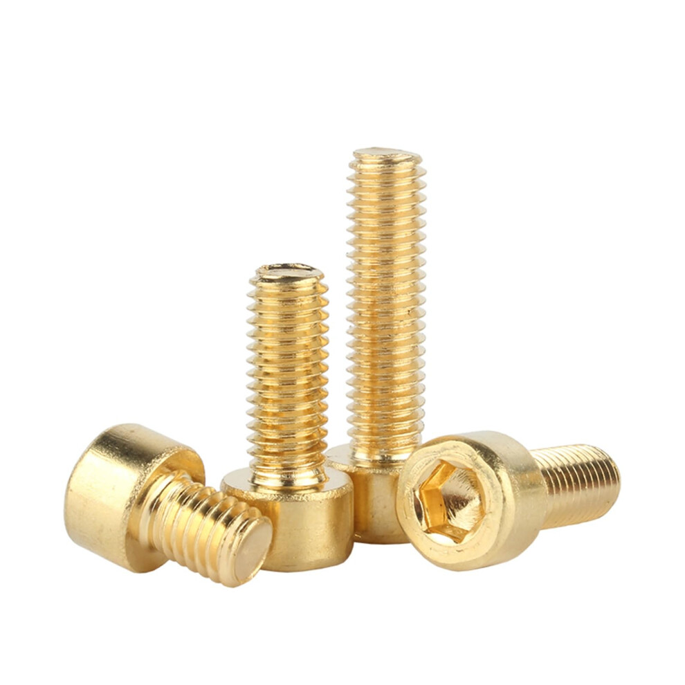 5Â20 Pieces M2 M2.5 M3 M4 M5 M6 M8 M10 Din912 Pure Brass Hex Socket Head Cap Screws (Color: 8Mmm5 (10Pcs)) 9067246880989