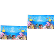 2pcs Lifelike Fish Tank Wallpaper Background Sticker for Aquarium Decoration Selfadhesive Fish Tank Wall Decal Easy to Install Safe and Residue