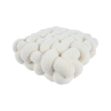 Handmade Knitted Plush Knot Pillow Ball Lambswool Knot Pillow Soft Decorative Throw Pillows Round Boucle Decorative Cushion For Couch Bedroom Pink