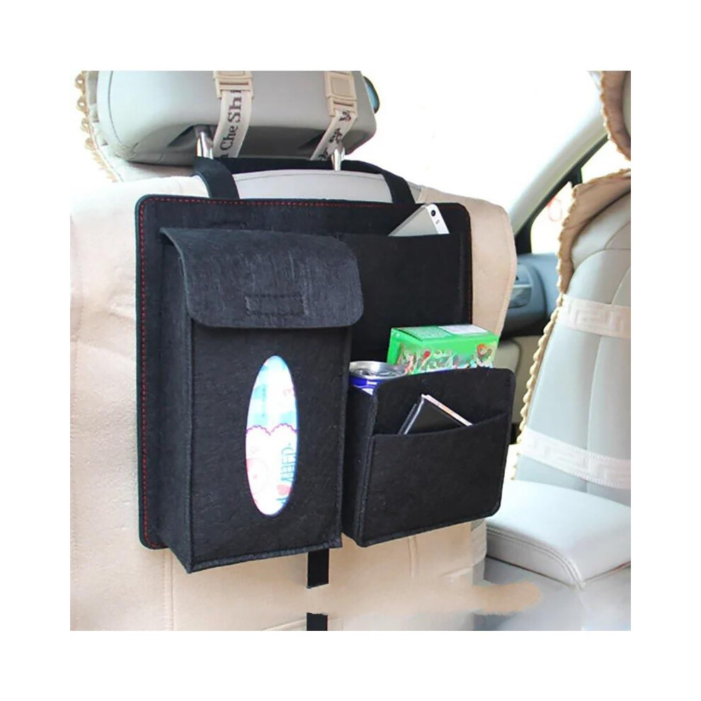 Car Back Seat Protector Auto Capacity Pouch Storage Travel Hanger Car Organizer Hanging Bag Black 9339159646243