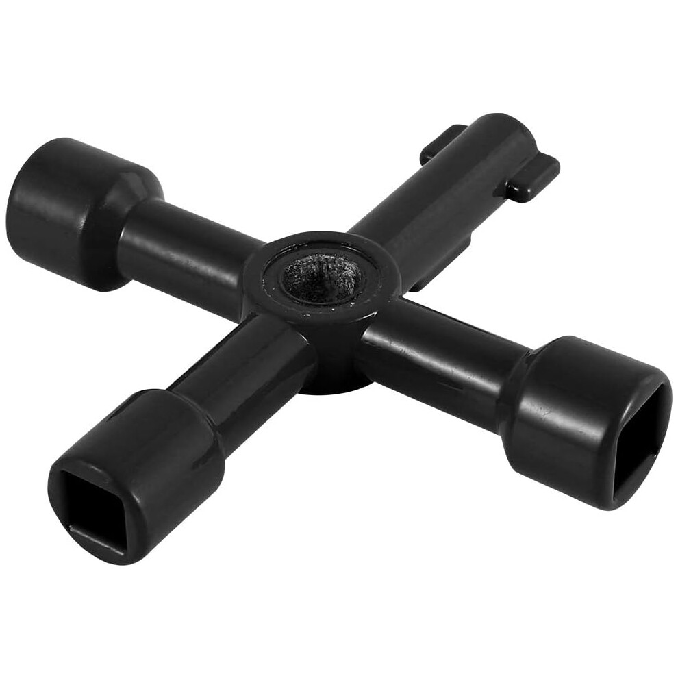 Compact Universal Cross Key, Multi Functional Zinc Alloy Opening Key For Shut-Off Systems Control Cabinets, Wide Application For Electricity Water Gas 9454554157603