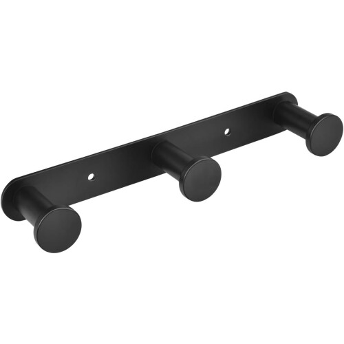 Matte Black Wall Mounted Coat Rack, Strong Load Capacity For Space Efficient Clutter Free Living