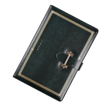 Hardcover PU Leather Notebook Travel Writing Journal-dark green