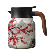1000ml Teapot Builts In Filter Stainless-Red plum blossoms an