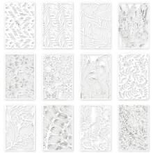 Leaves Flower Stencils 12x8in Reusable Geometric PET-Set 3