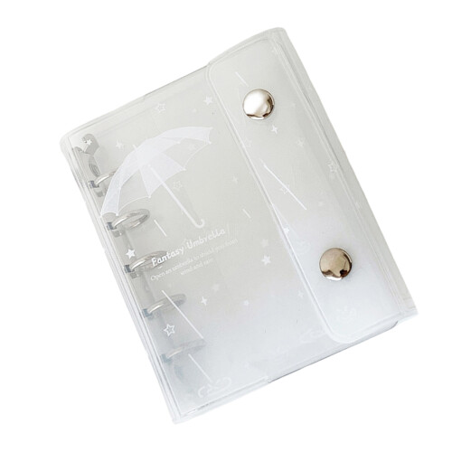 Clear Plastic Flexible Rings Binder Cover with-white umbrella