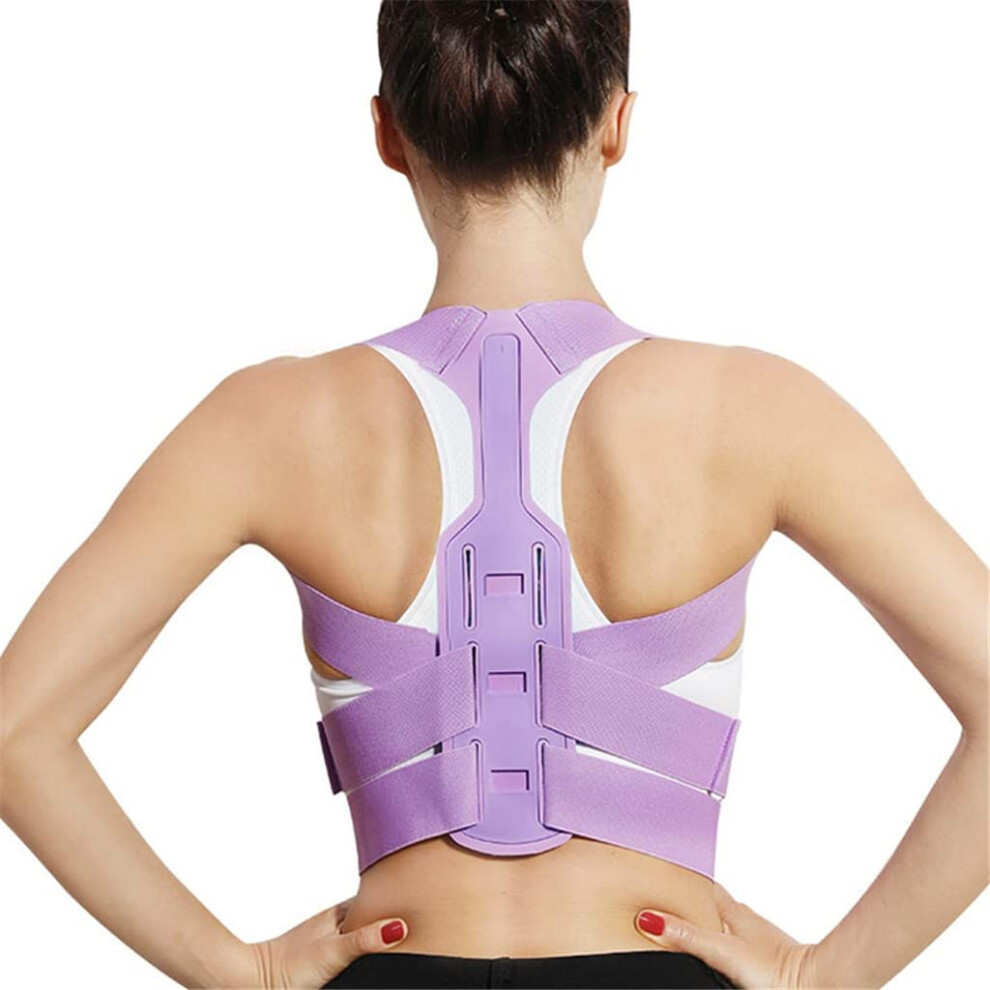 Brace Support Belt Adjustable Back Posture Corrector For Back And Shoulders Lumbar Corset Purple Size S Code