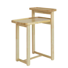 SoBuy Rubber Wood Side Table with 2 Shelves, FBT89-N