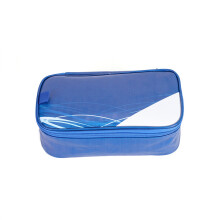 PU Leather Pencil Case Large Capacity Waterproof Pencil-Blue