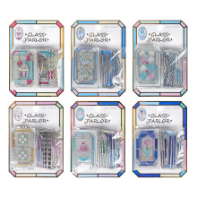 18Pcs Embossed Stained Glass Window PVC Sticker for Journal