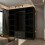 MN Furniture (Black) Modern 4 Door High Gloss Hinged Wardrobe 3