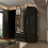 MN Furniture (Black) Modern 4 Door High Gloss Hinged Wardrobe 4