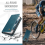 For iPhone 14 Wallet Case Leather Flip Stand Case Cover Card Blue 6