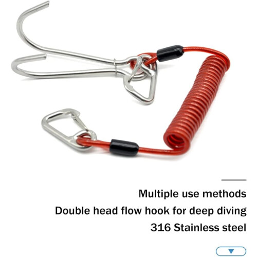 Doppelkopfdivereefraftinghook, stainless steel reef hook, diving accessories, orange 1