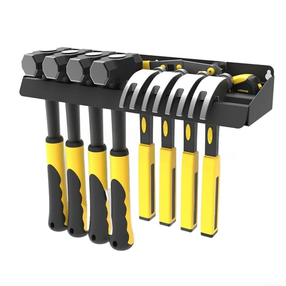 Heavyduty Steel Hammer Rack Organizer Wallmount Tool Storage Bracket 40Cm Wide Spacesaving Garage Workshop 9323874427294