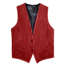 Men's Suit Vest Sequin Red VNeck With Pockets Size M Carnival Costume