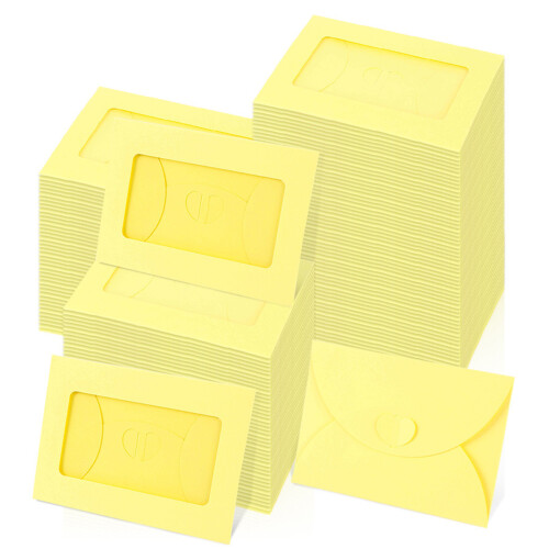 50Pcs Kraft Papers Envelopes with Latches Closure Pocket-Yellow
