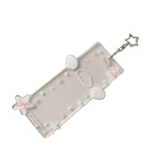 Easy to Clean Keychain Card Case Compacts Stylish Design-White