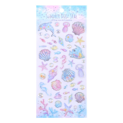 Ocean Themed Embossed PVC Sticker For Scrapbooking Journal-03