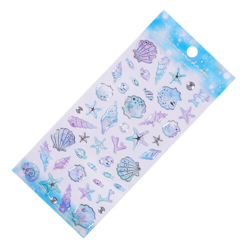 Ocean Creature Embossed PVC Sticker For Journal Notebook-23