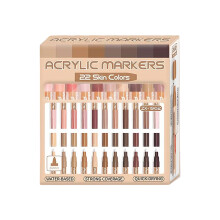 Reusable Drawing Acrylic Markers Set Rich Pigments-Skin color