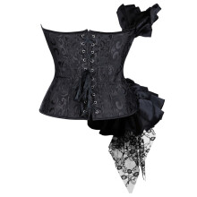 Palazzocorset with tied waist, shaping wedding corset, Carnival Halloween outfit, medieval women's clothing casual black XXL