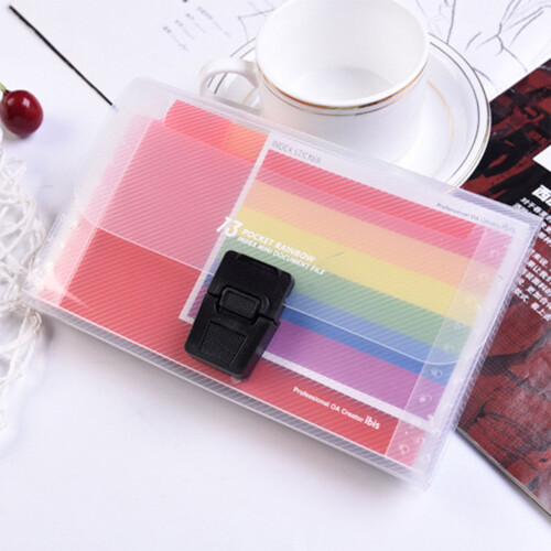 3Pcs Rainbow Organ Bag File Case Student Information Multi Layer 1
