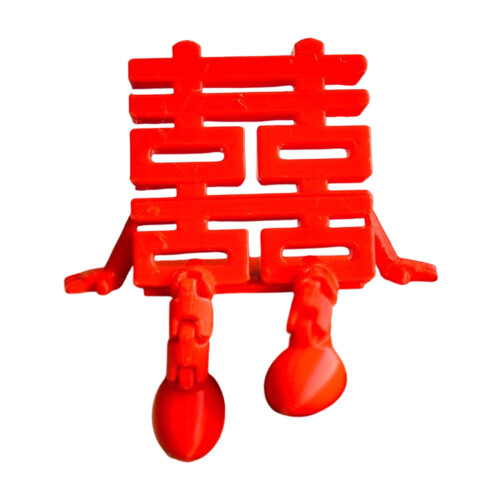 Double Happiness Plastic Ornament Bruiloft Decoratie voor-1