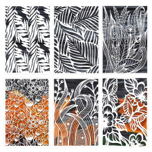 Leaves Flower Stencils 12x8in Reusable Geometric PET-Set 2