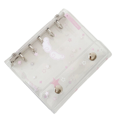 Friendly PVC Rings Binder Cover Clear Design for Custom-pink