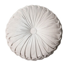 Back and Head Pillow for Sofa, Round Pillow Plush Velvet Cushions Thick Pumpkin Shaped Cushion, Soft Velvet Decorative Throw Pillow with Pleated Desig