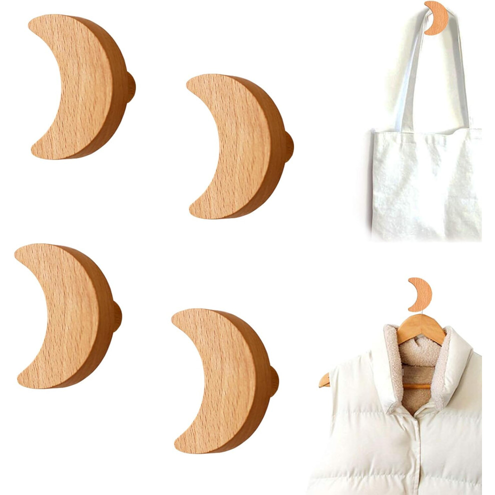 Handles For Furniture Upgrade, Drawer Pulls With Smooth Beech Wood Texture, Eco-Friendly Oil Finished Wall Hooks For Entryways Bedrooms Offices Kitche 9454554185750