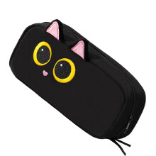 Multifunctional Animal Pencil Bag Big Capacity-little black cat