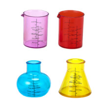 4 Stuks Clear ABS Maatbekers Met Schaal Lab Maatbeker Vloeistof