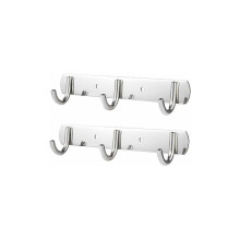 Garderobenhakenleiste mit 3 Haken, einfach zu montierende Edelstahl-Wandhalterung für Bad, Schlafzimmer, Eingangsbereich, stabile Metallschiene für