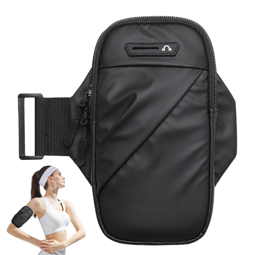 Phone Holder Armband 7.2Inch Waterproof Largecapacity Pouch For Running, Cycling, Jogging With Headphone Jack Black 9001264127763
