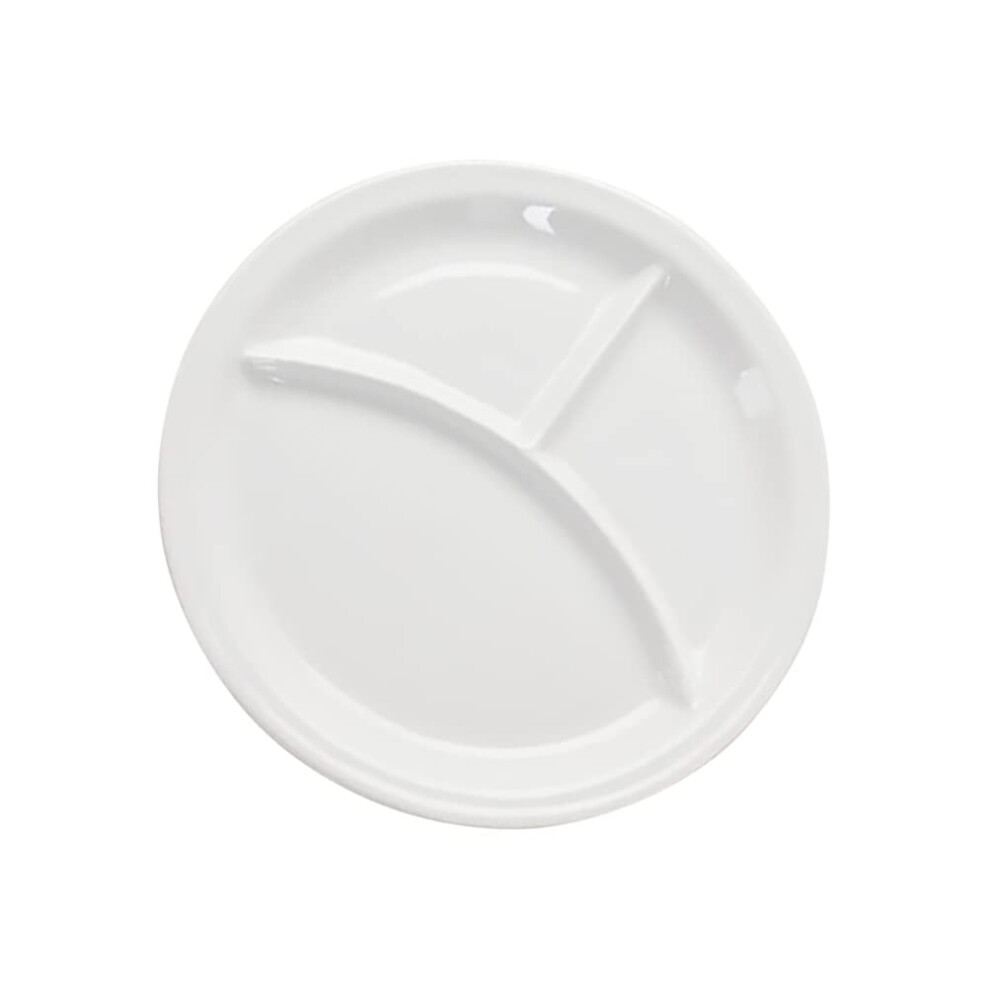Divided Ceramic Dinner Plate for Kids: Split Porcelain Salad Plate, Portion Control